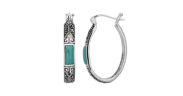 フープ イヤリング 【 TORI HILL MARCASITE TEXTURED SMALL HOOP