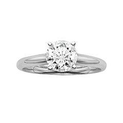 Round-Cut IGL Certified Colorless Diamond Solitaire Engagement Ring in 18k White Gold (1 1/2 ct. T.W.) by