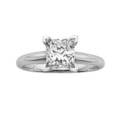Princess-Cut IGL Certified Colorless Diamond Solitaire Engagement Ring in 18k White Gold (1 1/2 ct. T.W.) by