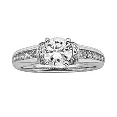 Round-Cut IGL Certified Diamond Engagement Ring in 14k White Gold (1 1/2 ct. T.W.) by