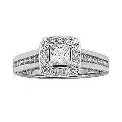 IGL Certified Diamond Halo Engagement Ring in 14k White Gold (1 1/2 ct. T.W.) by