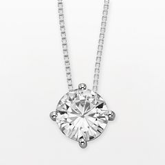 Forever Brilliant 14k White Gold Round-Cut 1 9/10-ct. T.W. Lab-Created Moissanite Pendant by