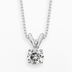 Forever Brilliant 14k White Gold 1/2-ct. T.W. Round-Cut Lab-Created Moissanite Pendant by