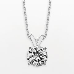 Forever Brilliant 14k White Gold Round-Cut 1 1/2-ct. T.W. Lab-Created Moissanite Pendant by