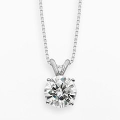 Forever Brilliant 14k White Gold 1 9/10-ct. T.W. Round-Cut Lab-Created Moissanite Pendant by