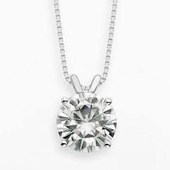 Forever Brilliant 14k White Gold 3 1/10-ct. T.W. Round-Cut Lab-Created Moissanite Pendant by