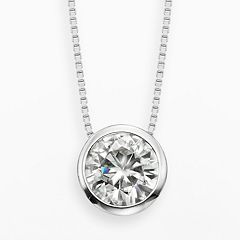 Forever Brilliant 14k White Gold 1 1/2-ct. T.W. Round-Cut Lab-Created Moissanite Pendant by