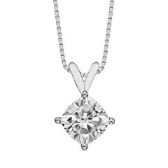 Forever Brilliant 14k White Gold Cushion-Cut 1 7/10-ct. T.W. Lab-Created Moissanite Pendant by