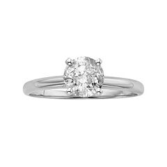 IGL Certified Round-Cut Diamond Solitaire Engagement Ring in 14k White Gold (1 ct. T.W.) by