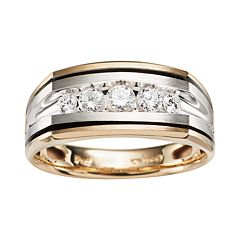 10k Gold Two Tone 1/2-ct. T.W. Diamond Band Men by