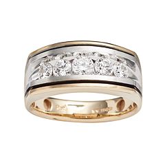 10k Gold Two Tone 1-ct. T.W. Diamond Band Men by