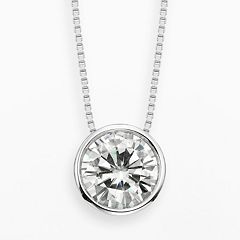 Forever Brilliant 14k White Gold 1 9/10-ct. T.W. Round-Cut Lab-Created Moissanite Pendant by