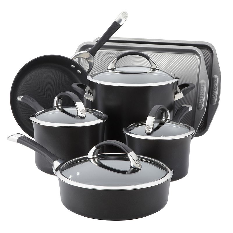 Circulon Symmetry Nonstick Hard-Anodized 11-pc. Cookware Set, Black