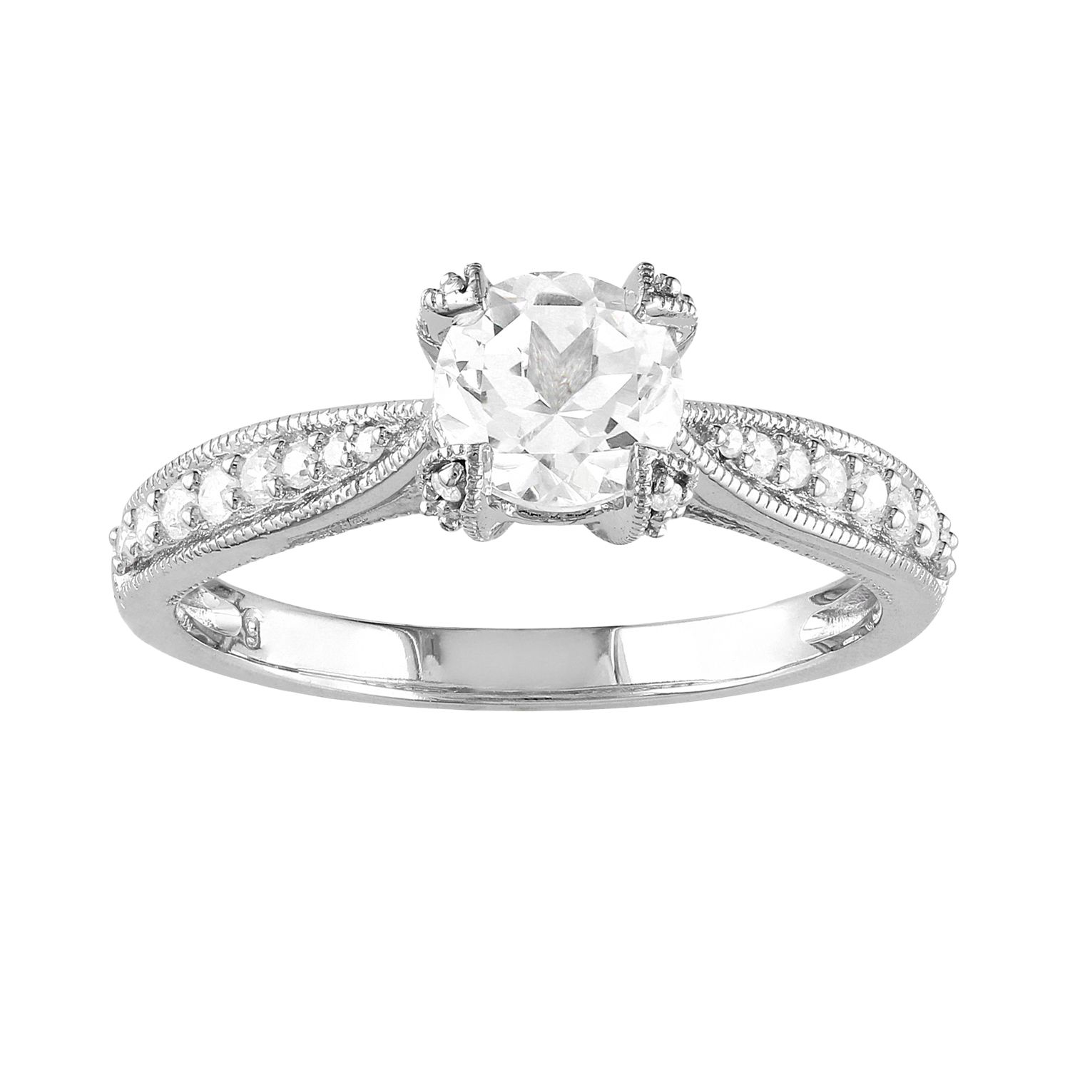 White sapphire wedding rings