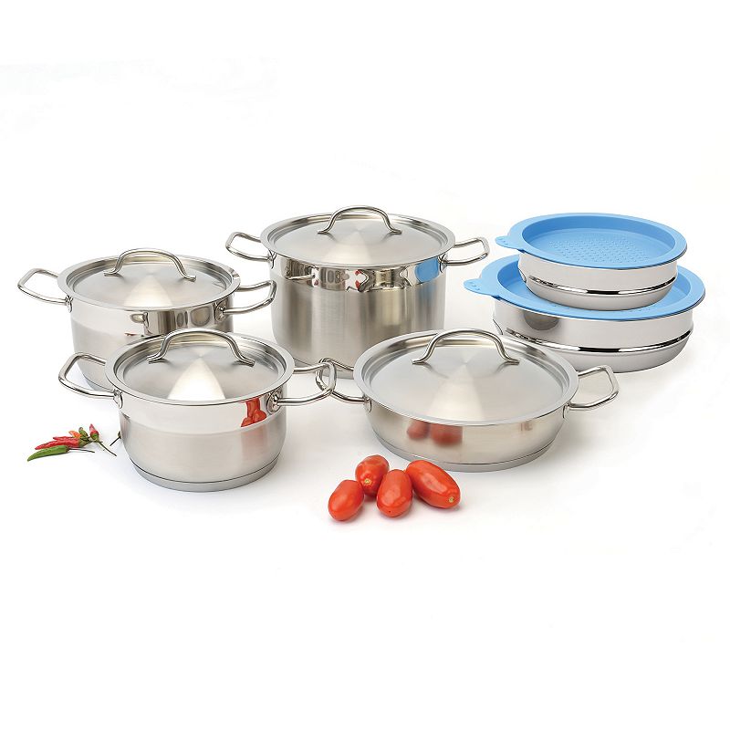 BergHOFF Hotel Line 12-pc. Stainless Steel Cookware Set, Silver