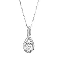 Sirena Collection 14k White Gold 1/4-ct. T.W. Diamond Teardrop Pendant by
