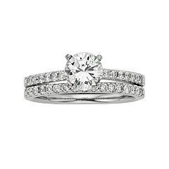 IGL Certified Colorless Diamond Engagement Ring Set in 18k White Gold (1 1/2 ct. T.W.) by