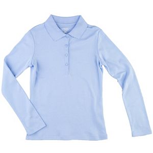 Girls 7-16 Chaps Long Sleeve 4-Button School Uniform Polo