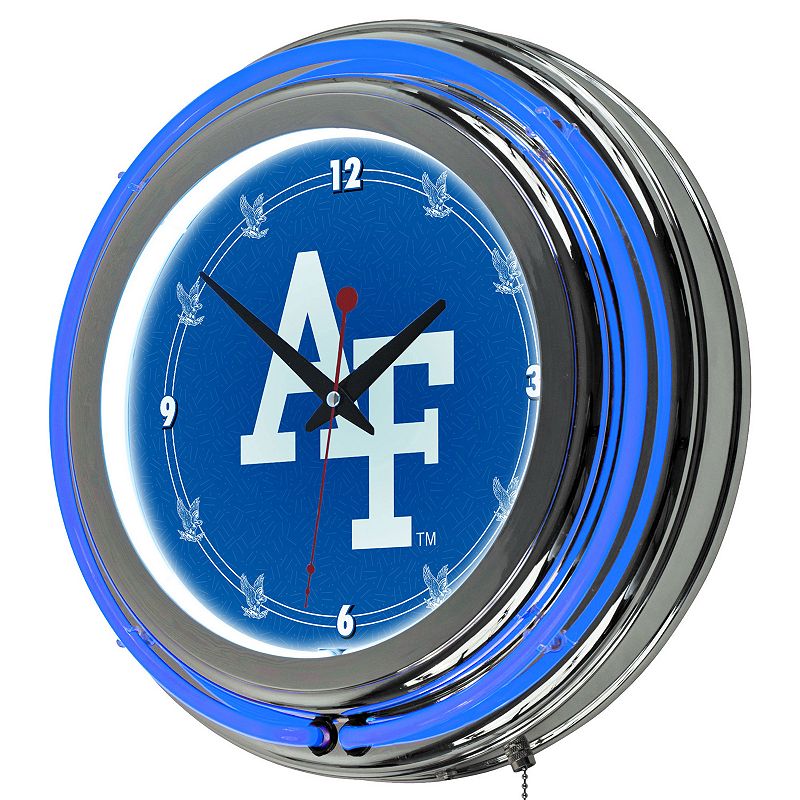 Air Force Falcons Chrome Double-Ring Neon Wall Clock, Multicolor