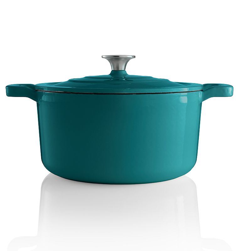 Food Network 5.5-qt. Enameled Cast-Iron Dutch Oven, Turquoise\/Blue (Turq\/Aqua)