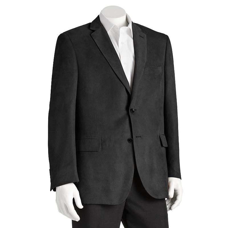 Men's Jean-paul Germain Classic-fit Microsuede Blazer, Size: 42 Short, Black