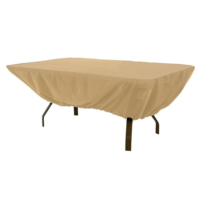 Classic Accessories Terrazzo Rectangular Patio Table Cover - Outdoor, Beig\/Green (Beig\/Khaki)