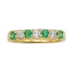 The Regal Collection Emerald & 1/3 Carat T.W. IGL Certified Diamond 14k Gold Ring by