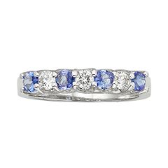 The Regal Collection Tanzanite & 1/3 Carat T.W. IGL Certified Diamond 14k White Gold Ring by