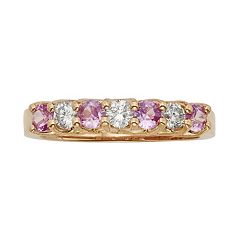 The Regal Collection Pink Sapphire & 1/3 Carat T.W. IGL Certified Diamond 14k Rose Gold Ring by