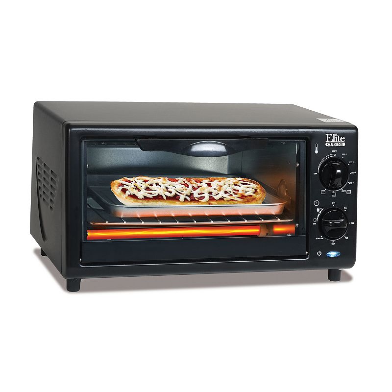 Elite Cuisine 4-Slice Toaster With Oven Broiler, Black