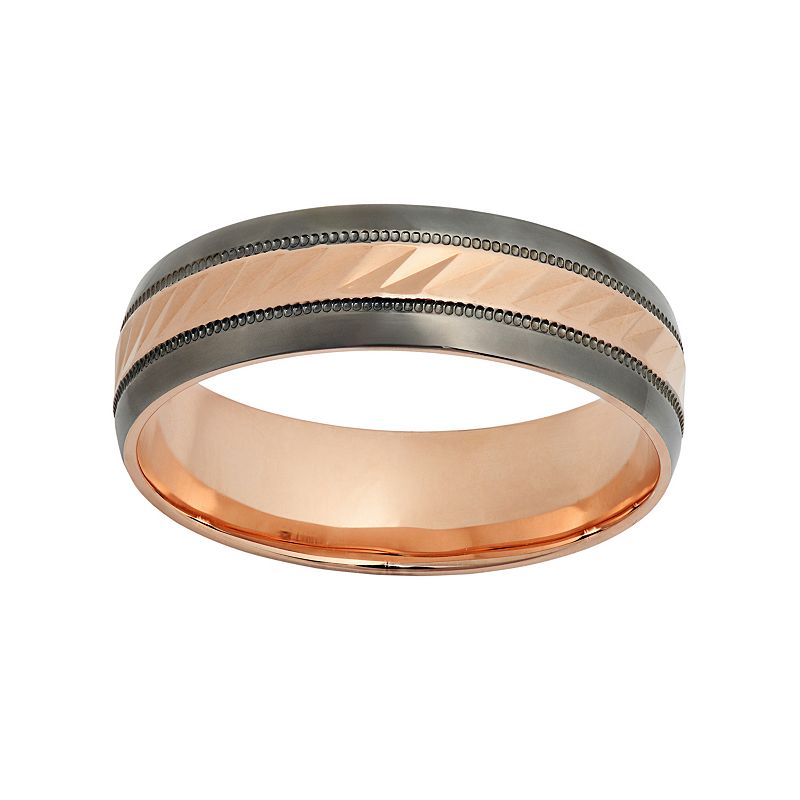 10k Rhodium   Rose 10k Gold Rose and band Plated wedding Wedding Band  Wave kohl's Gold Black rose gold