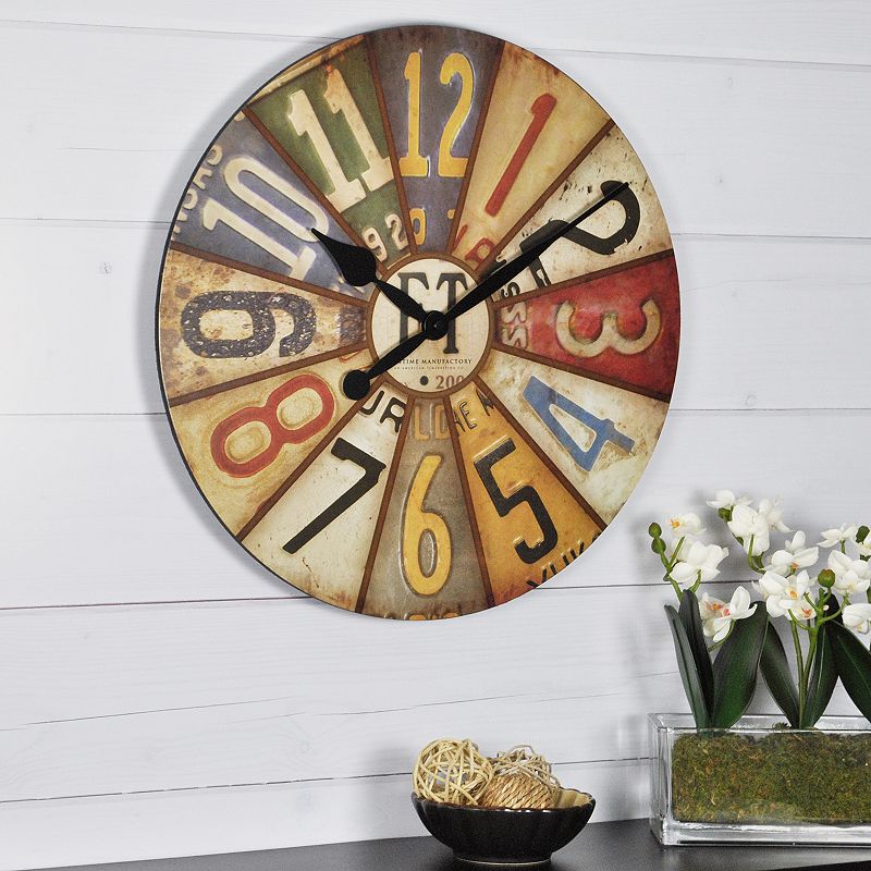 FirsTime Vintage Plates Wall Clock, Multicolor