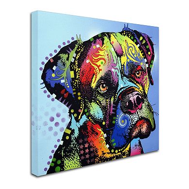 14" x 14" "Mastiff Warrior" Dog Canvas Wall Art