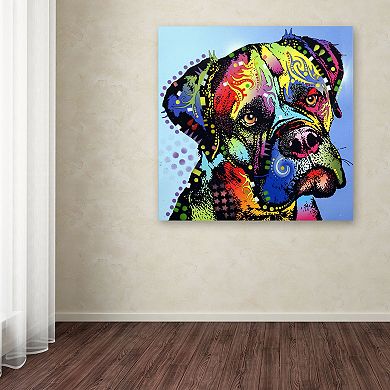 14" x 14" "Mastiff Warrior" Dog Canvas Wall Art