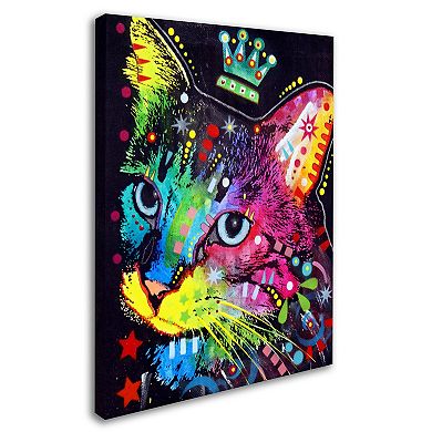 47" x 35" "Thinking Cat Crowned" Canvas Wall Art