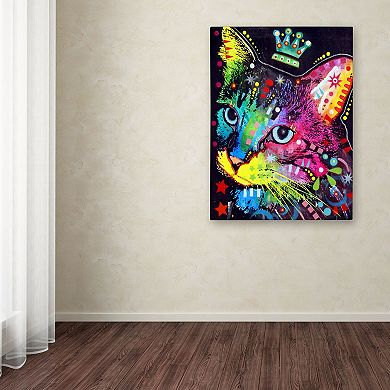 47" x 35" "Thinking Cat Crowned" Canvas Wall Art