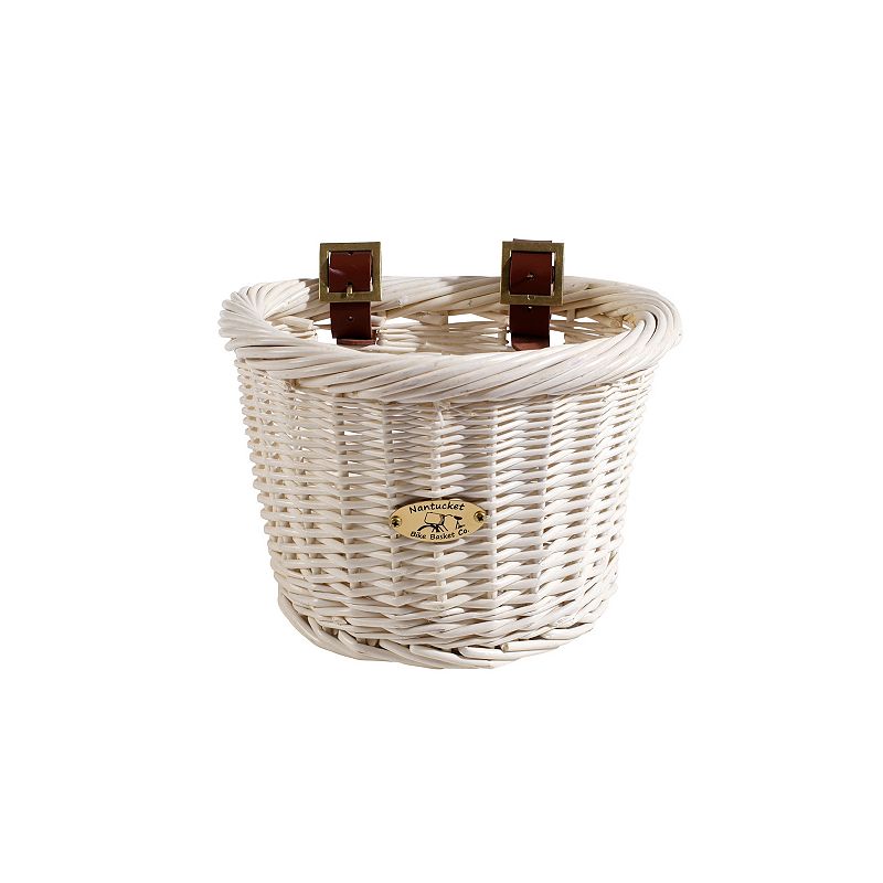 Kids Nantucket Bicycle Basket Co. Cruiser White D-Shape Bike Basket