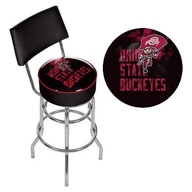 Ohio State Buckeyes Padded Swivel Bar Stool with Back