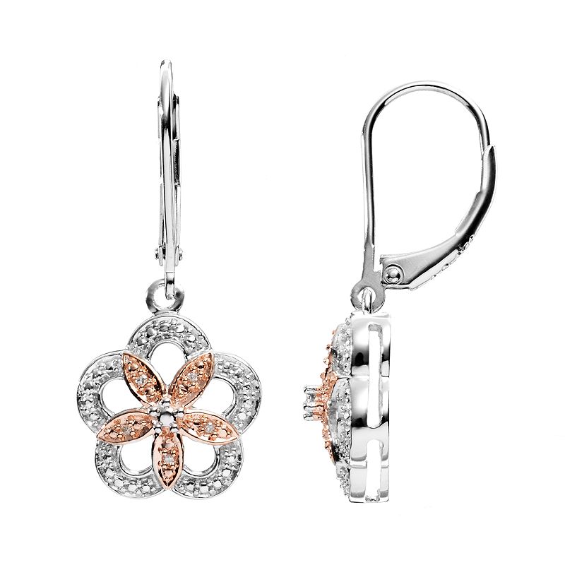 Blush Collection Diamond Accent Sterling Silver Two Tone Sterling