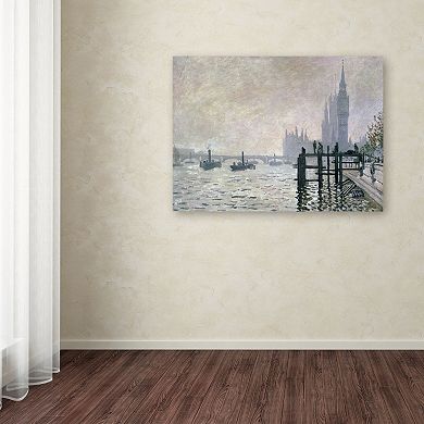 30'' x 47'' ''The Thames Below Westminster'' Canvas Wall Art by Claude Monet