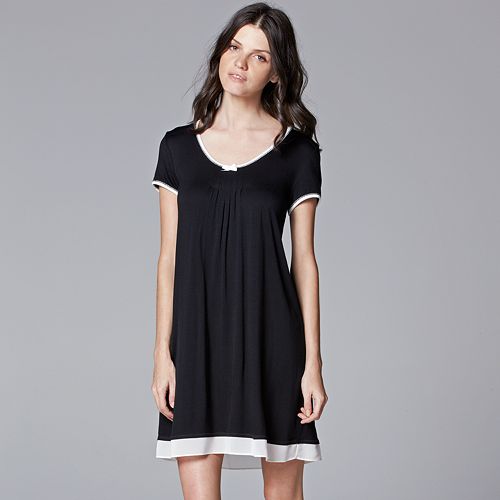 Simply Vera Vera Wang Pajamas Basic Luxury Sleep Shirt Women's