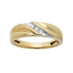 1/10 Carat T.W. 10k Gold Wedding Band Men by