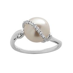 PearLustre by Imperial Freshwater Cultured Pearl & Diamond Accent 14k White Gold Ring by