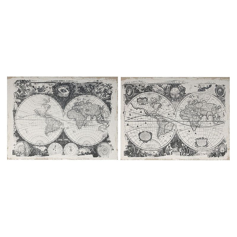 2 piece World Map Wall Decor Set