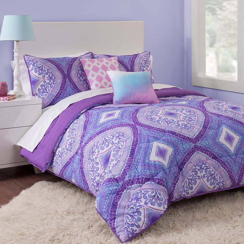 Girls Purple Floral Comforter Set Kohl's