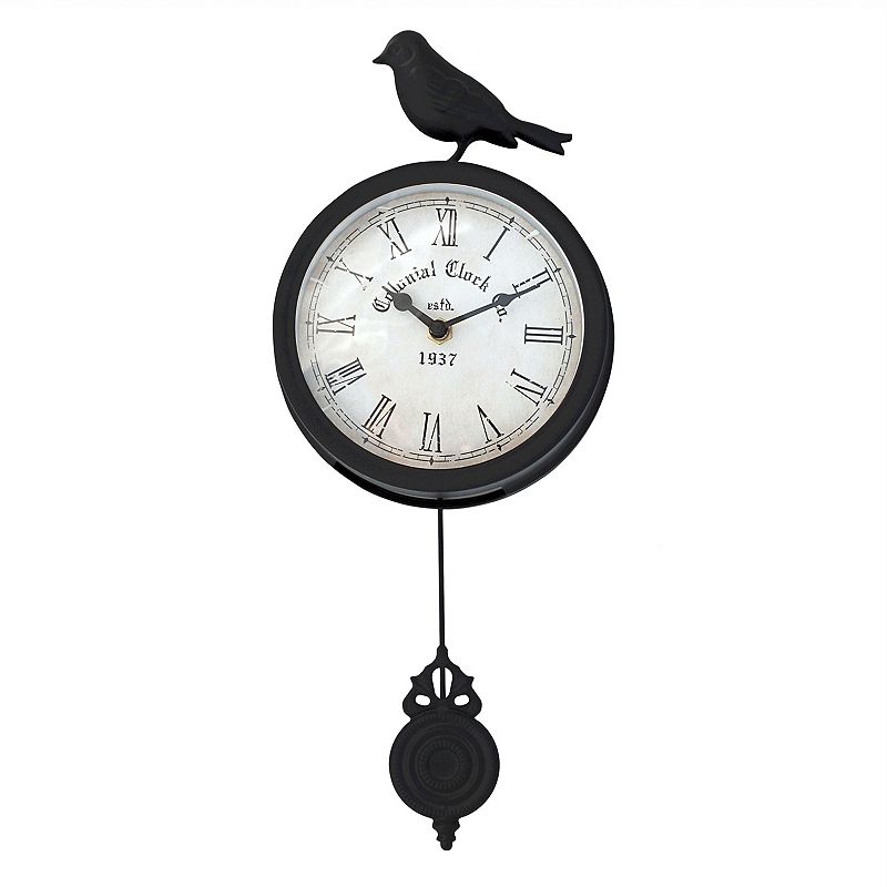 Bird Pendulum Wall Clock, Black