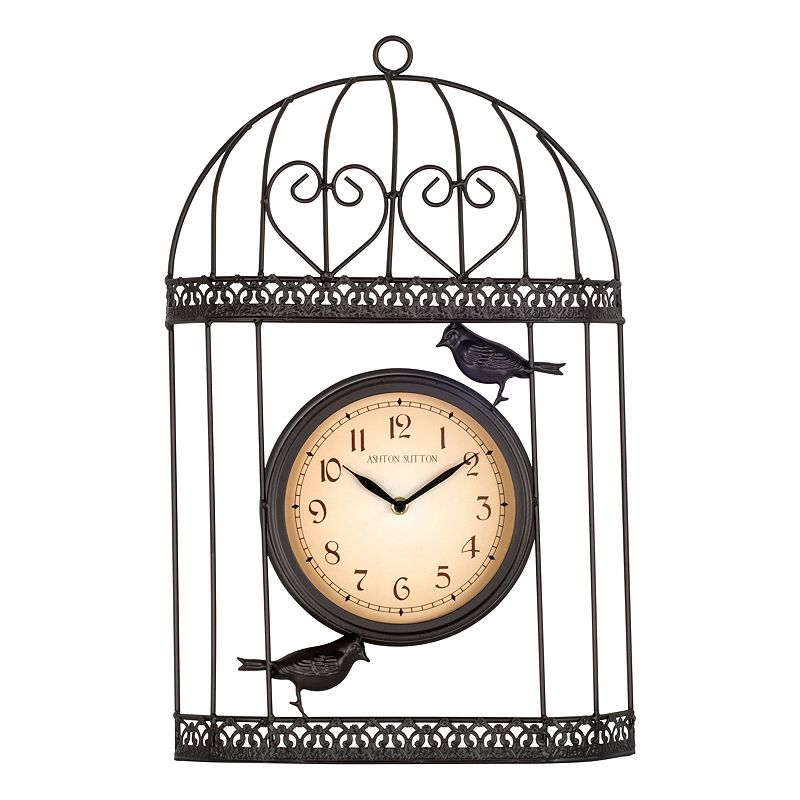 Bird Wall Clock - Indoor and Outdoor, Black