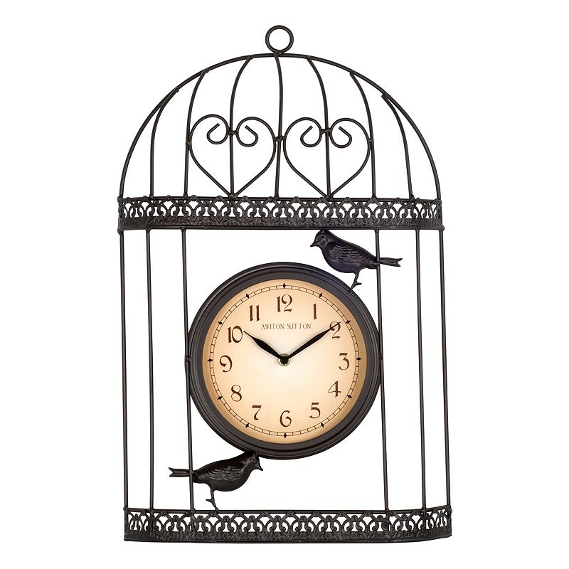 Bird Wall Clock - Indoor and Outdoor, Black Bird Wall Clock - Indoor and Outdoor, Black