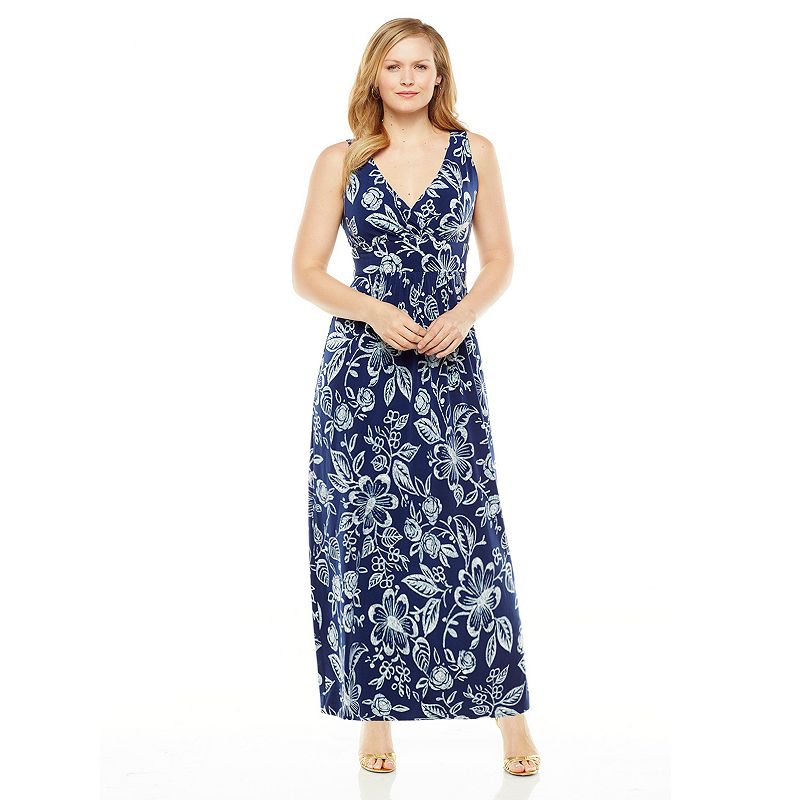 CHAPS FLORAL EMPIRE MAXI DRESS - PETITE, SIZE: