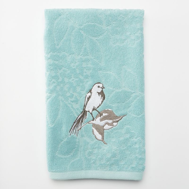 Birds & Blooms Embroidered Hand Towel
